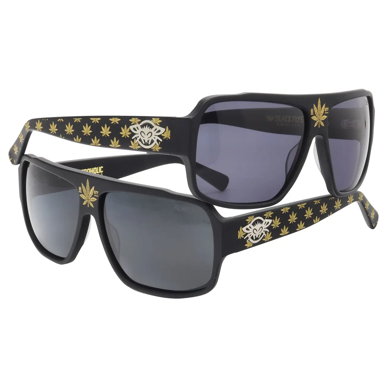 Sunglasses Weedoholic / Flycoholic *Limited Ed. | Black Flys